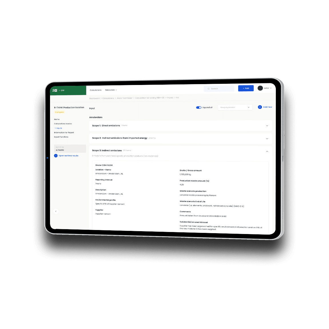 Complete carbon footprint compilation
